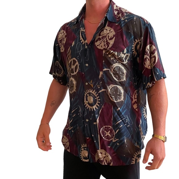 Organic Pattern Flowy Button Down - Picture 4 of 6